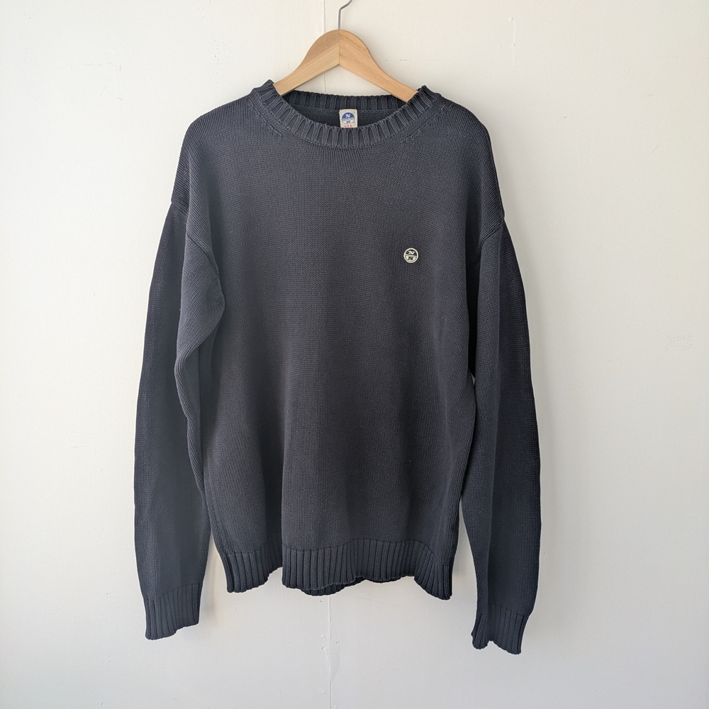 Vintage North Sails Made in Italy Navy Cotton Sweater - XL